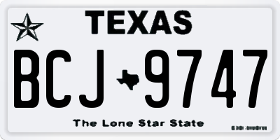 TX license plate BCJ9747