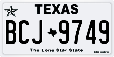 TX license plate BCJ9749