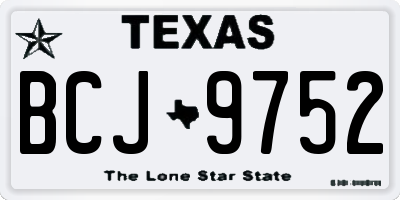 TX license plate BCJ9752