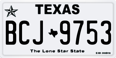 TX license plate BCJ9753