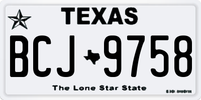 TX license plate BCJ9758