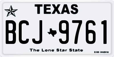TX license plate BCJ9761