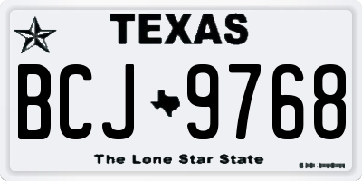 TX license plate BCJ9768