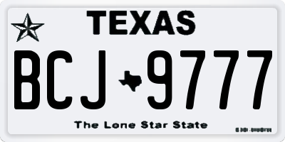 TX license plate BCJ9777