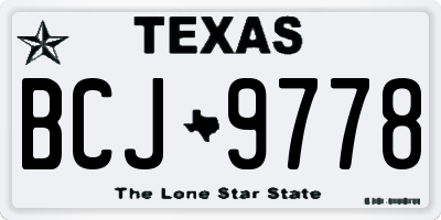 TX license plate BCJ9778