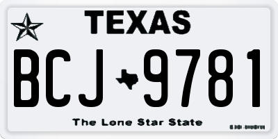 TX license plate BCJ9781