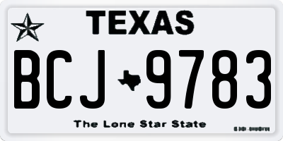 TX license plate BCJ9783
