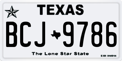 TX license plate BCJ9786