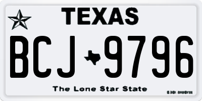 TX license plate BCJ9796