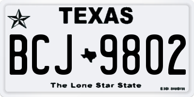 TX license plate BCJ9802