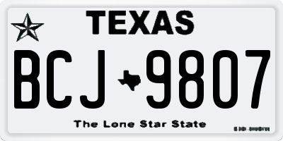 TX license plate BCJ9807