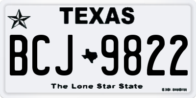 TX license plate BCJ9822