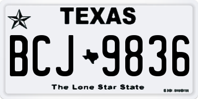TX license plate BCJ9836