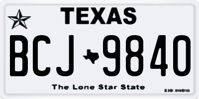TX license plate BCJ9840