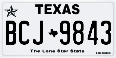 TX license plate BCJ9843