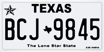 TX license plate BCJ9845