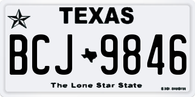 TX license plate BCJ9846