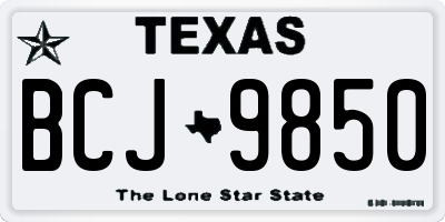 TX license plate BCJ9850