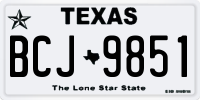 TX license plate BCJ9851