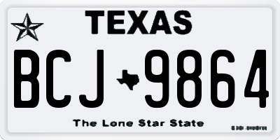 TX license plate BCJ9864
