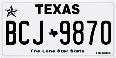 TX license plate BCJ9870