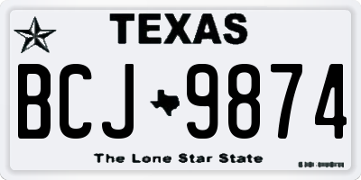 TX license plate BCJ9874