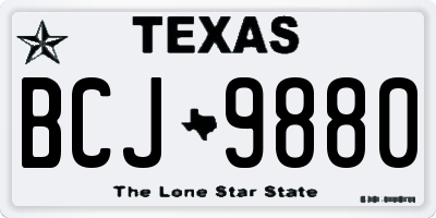 TX license plate BCJ9880