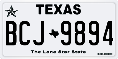 TX license plate BCJ9894