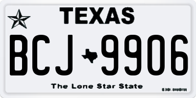 TX license plate BCJ9906