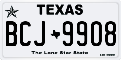 TX license plate BCJ9908