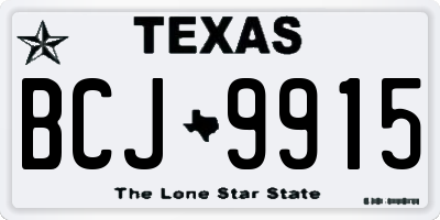 TX license plate BCJ9915