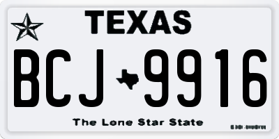 TX license plate BCJ9916