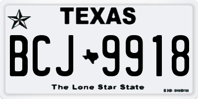 TX license plate BCJ9918