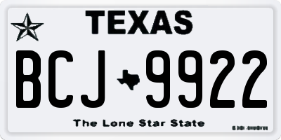TX license plate BCJ9922