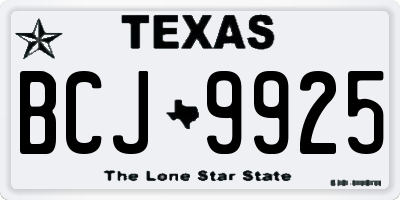 TX license plate BCJ9925