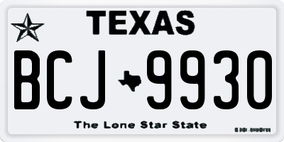TX license plate BCJ9930