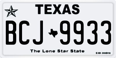 TX license plate BCJ9933