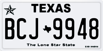 TX license plate BCJ9948