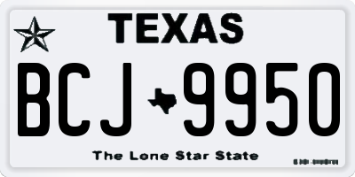 TX license plate BCJ9950