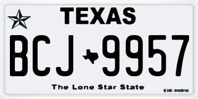 TX license plate BCJ9957