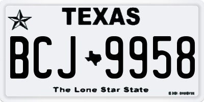 TX license plate BCJ9958