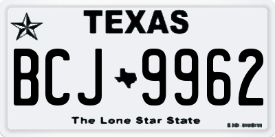 TX license plate BCJ9962