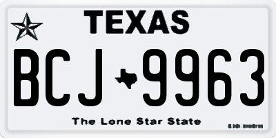 TX license plate BCJ9963