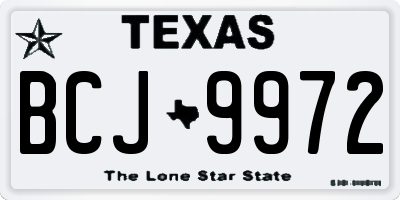 TX license plate BCJ9972