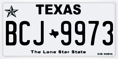 TX license plate BCJ9973