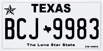TX license plate BCJ9983