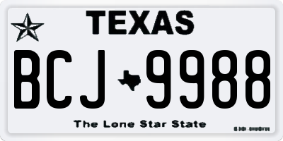 TX license plate BCJ9988