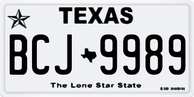 TX license plate BCJ9989