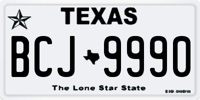 TX license plate BCJ9990