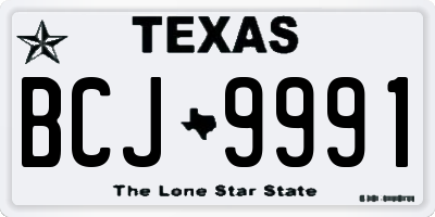 TX license plate BCJ9991